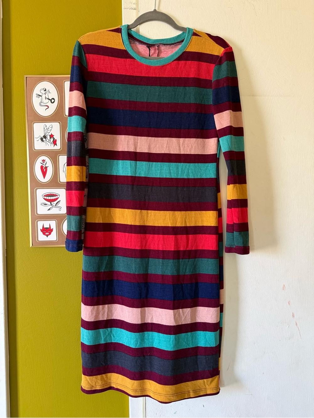Multi-Stripe Knit Dress - Vibrant Colorblock